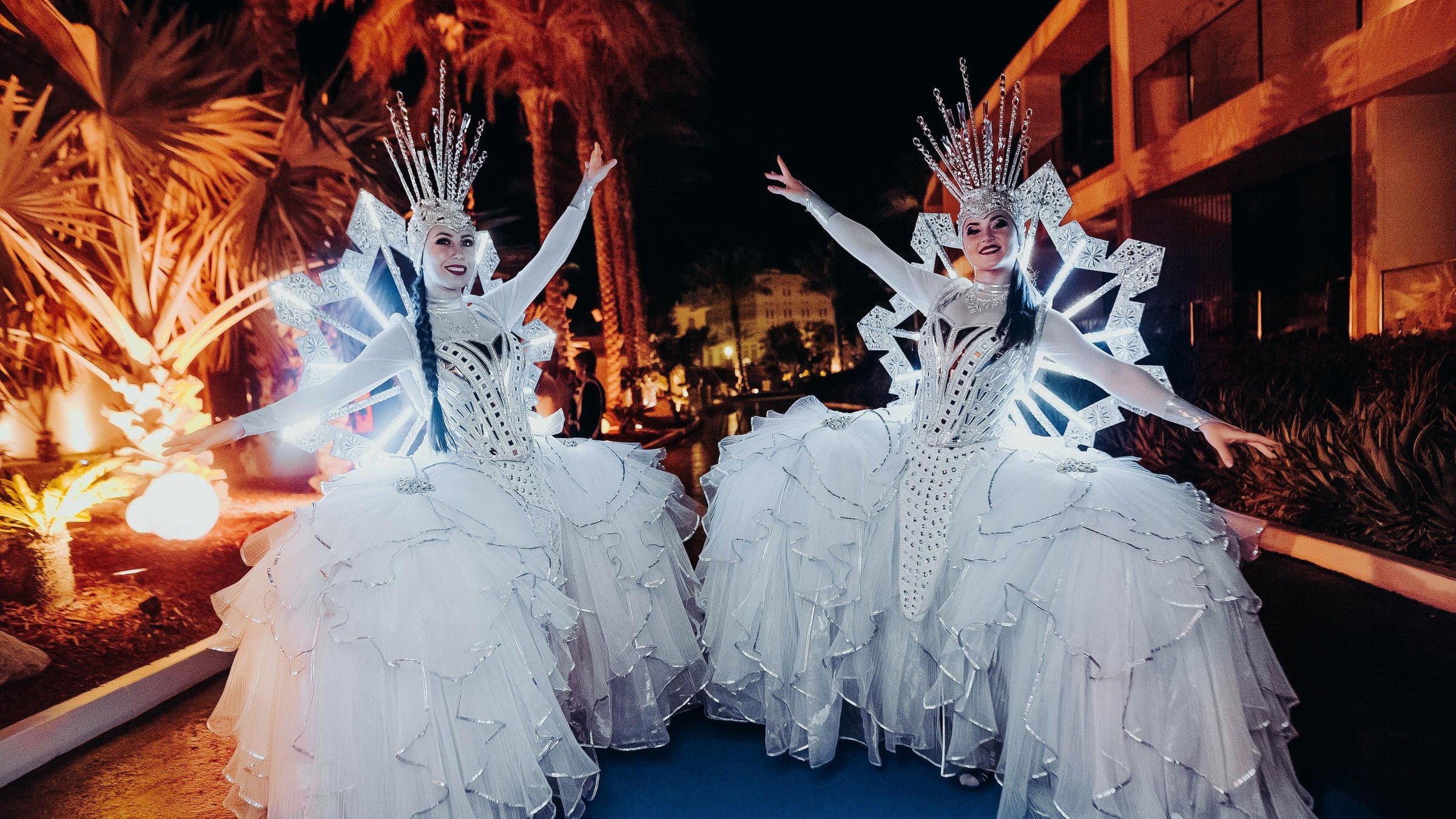 LED Roaming Snowflakes festive entertainment Dubai