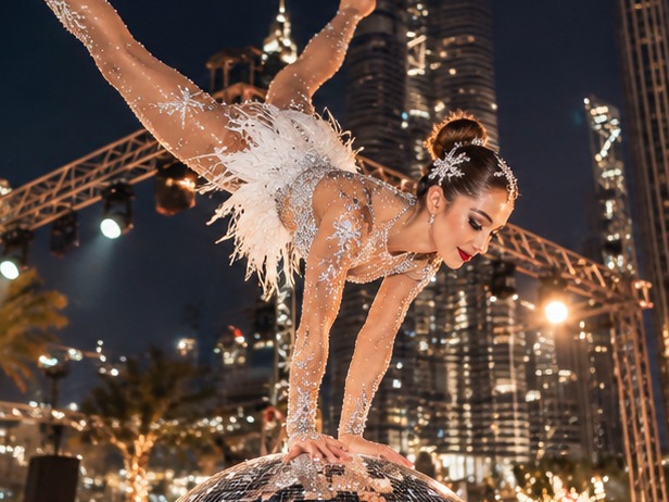 Festive Mirror Ball Acrobat festive entertainment Dubai